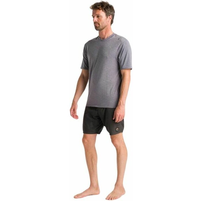 2024 C-Skins Mens NuWave UV Basics Short Sleeve Surf Tee C-NLYSURFM - Deep Grey Heather